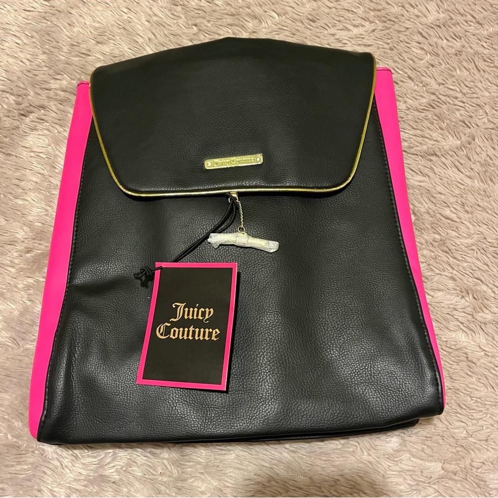 JUICY COUTURE BACKPACK BLACK & PINK BACKPACK